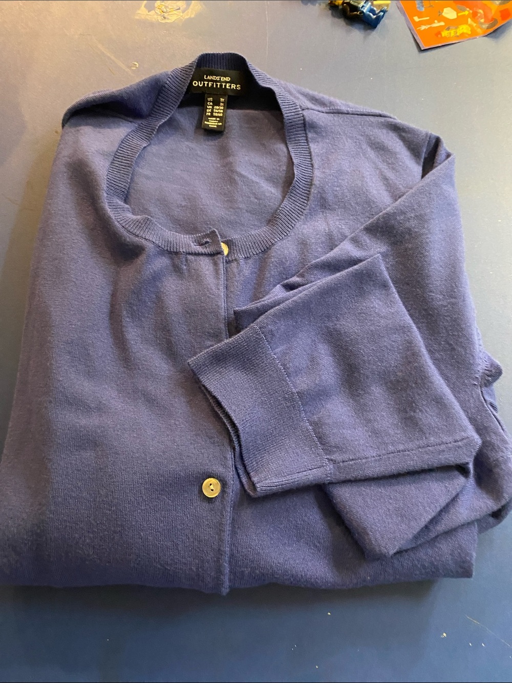 Lands' End Women's Navy Blue Cardigan